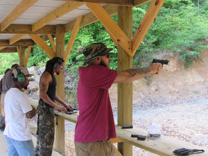 Students on shooting range 